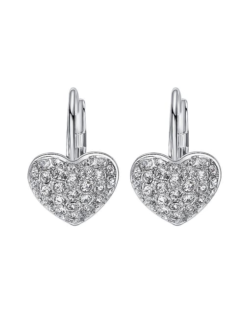 white Heart-shaped Crystal drop earring