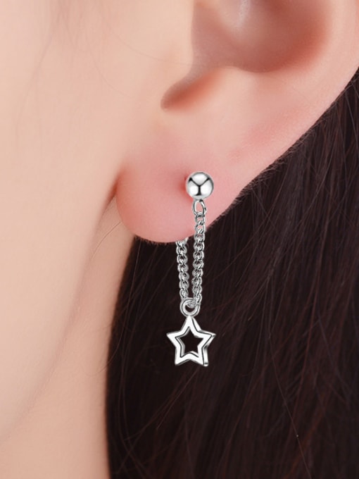 OUXI Simple Hollow Star Women Earrings 1