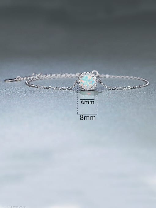 White Silver Opal Stone Bracelet