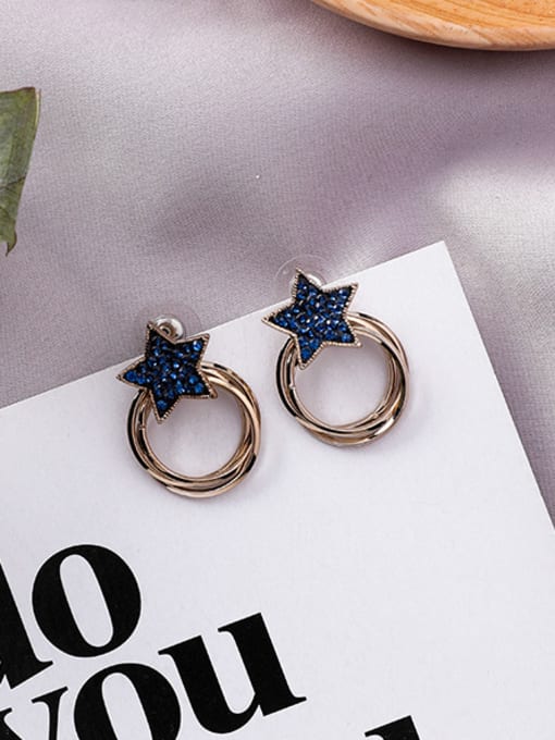 C Alloy With Antique Copper Plated Fashion Star heart Stud Earrings