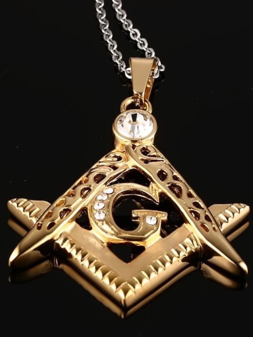 Pendant Exquisite Gold Plated Geometric Shaped Rhinestone Titanium Pendant