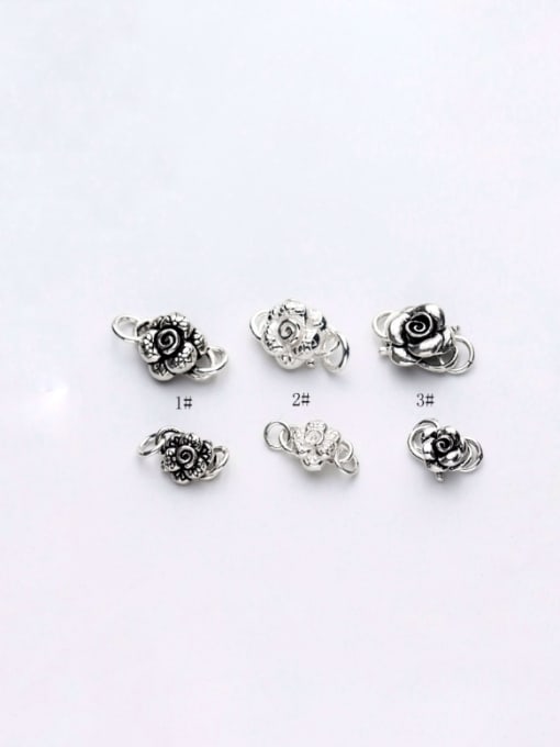 FAN 925 Sterling Silver With Silver Plated Rose S buckle Connectors 0