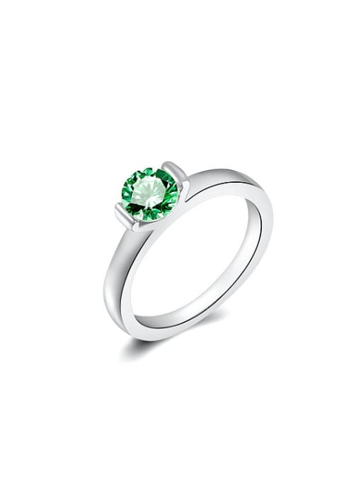 Ronaldo Women High Quality Green Zircon Ring 0