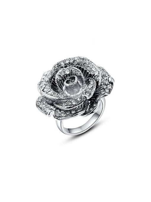 Platinum Exquisite Platinum Plated Flower Shaped Ring