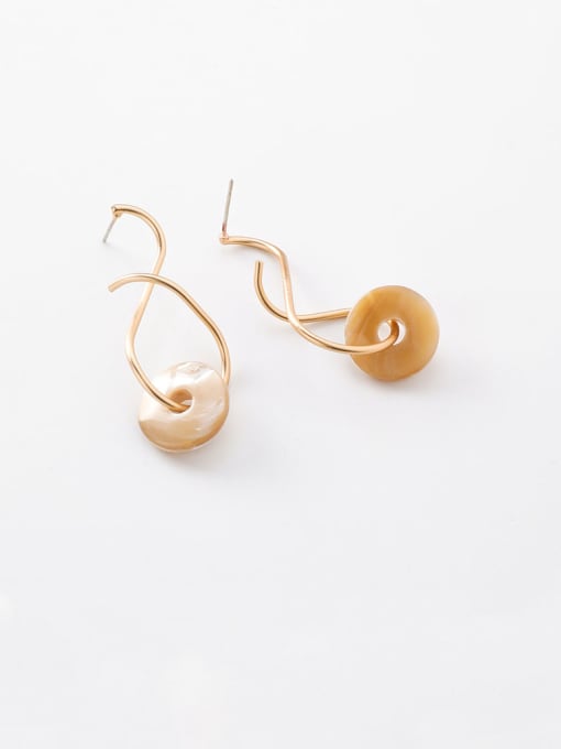 rose Alloy With Rose Gold Plated Simplistic Round Hook Earrings