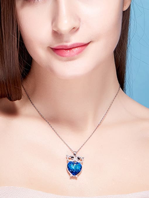 CEIDAI S925 Silver Owl-shaped Necklace 1