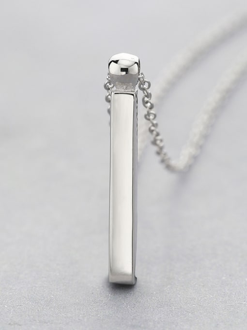 White 925 Silver Stick-shaped Necklace