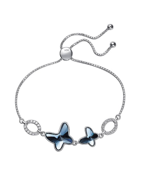 blue S925 Silver Butterfly-shaped Bracelet