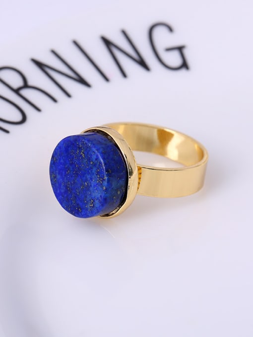 Lang Tony Elegant Blue Round Shaped Gemstone Ring