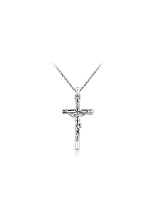 Ronaldo Personality Platinum Plated Cross Shaped Necklace