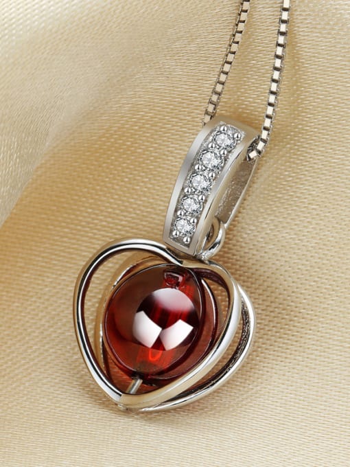 kwan Valentine's Day Gift Heart Red Crystal Pendant 1