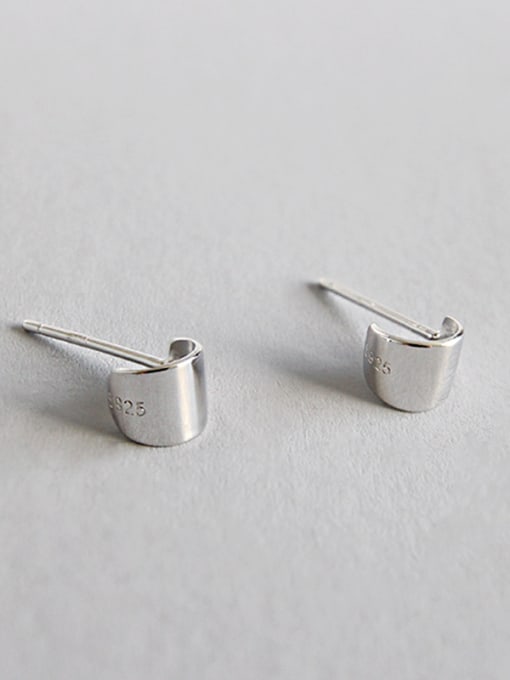 DAKA Sterling Silver personality minimalist geometric Mini Curve ear studs 0