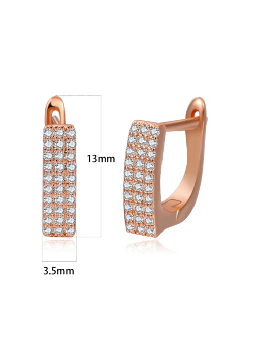 UNIENO Zircon sparkling European and American style studs earring 2
