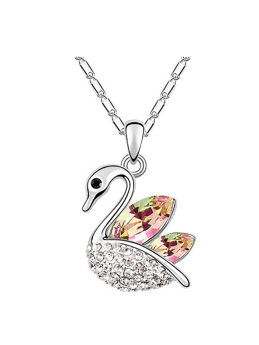 QIANZI Fashion Little Swan Shiny austrian Crystals Alloy Necklace 0