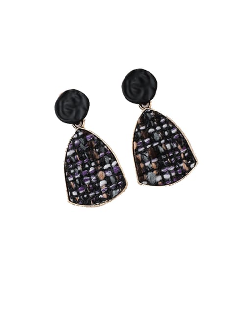 C black Alloy With Imitation Gold Plated Fashion Geometric Drop Earrings