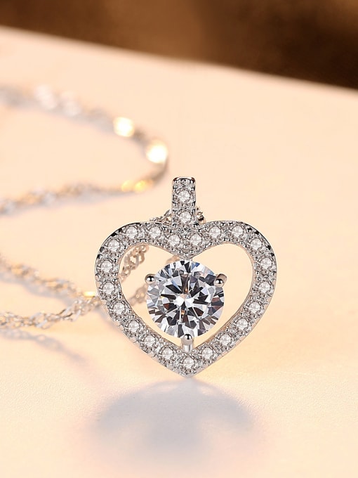 CCUI Sterling silver exquisite versatile love zircon necklace