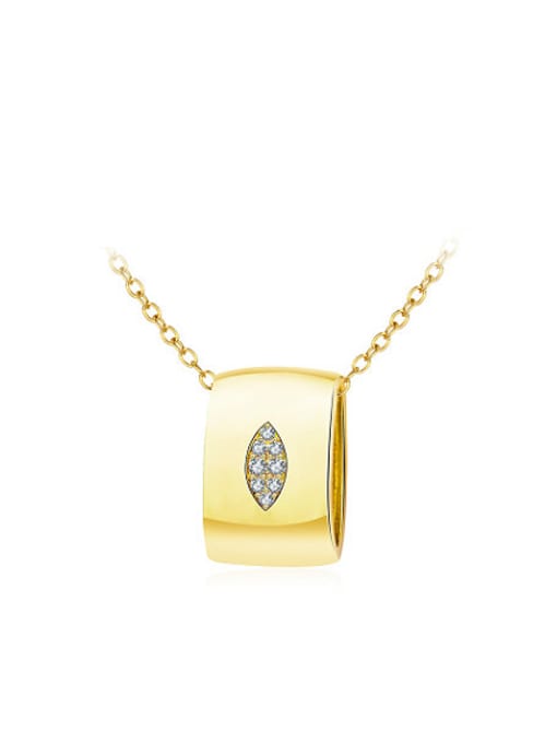 Golden Exquisite 18K Gold Plated Squar Rhinestones Necklace