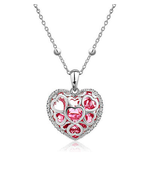 Red 2018 2018 Heart-shaped austrian Crystal Necklace