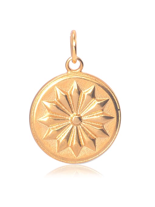 FTime Stainless Steel With Gold Plated Delicate  lotus Flower Charms 0