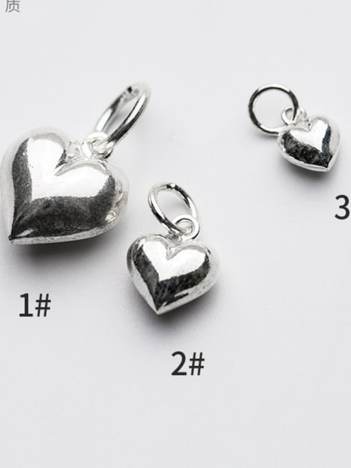 FAN 925 Sterling Silver With Silver Plated Trendy Heart Charms 0