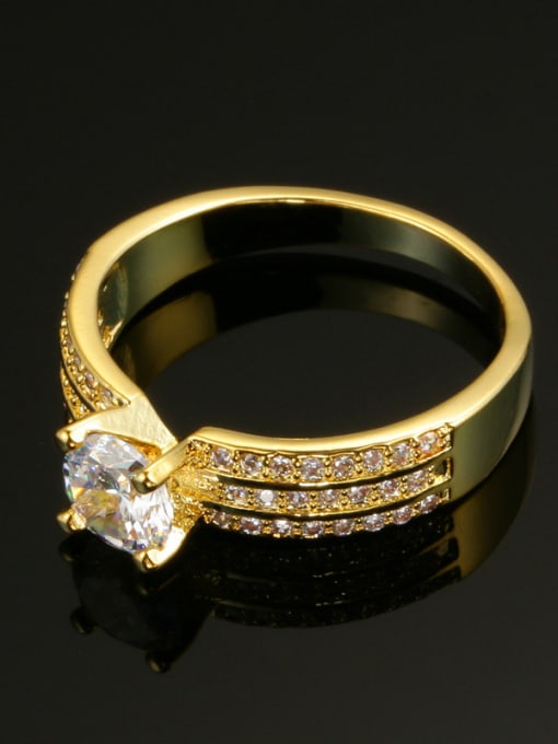 ZK Gold Plated AAA Zircons Wedding Ring 2