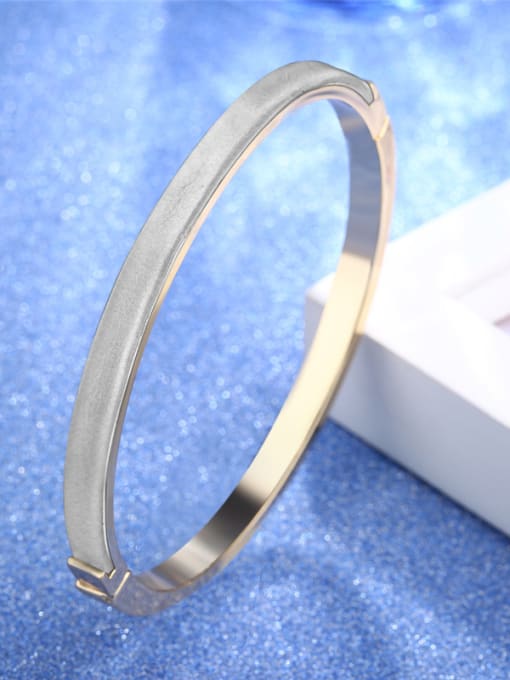 Golden Double Color Gold Plated Artificial Leather Bangle