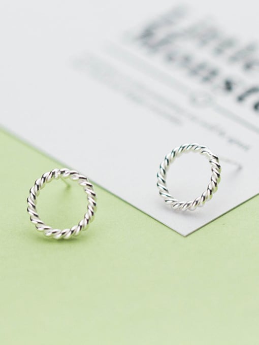 Rosh Exquisite Round Shaped S925 Silver Stud Earrings 1