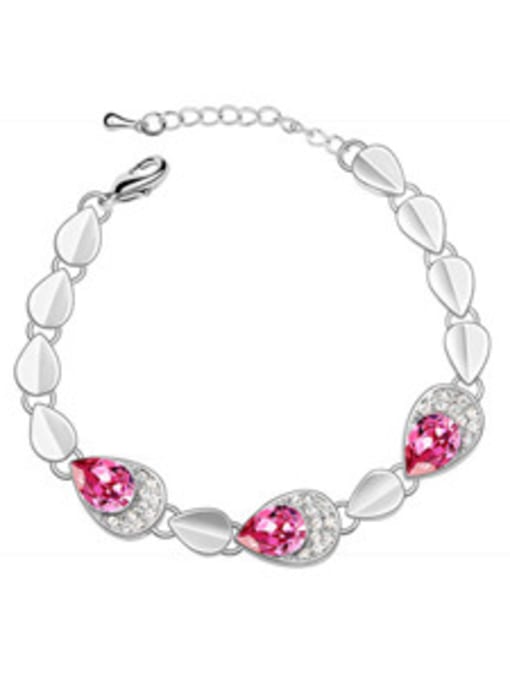 pink Fashion austrian Crystals Water Drop Alloy Bracelet