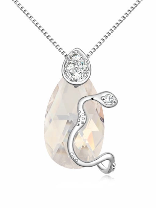 QIANZI Fashion Water Drop austrian Crystal Little Snake Alloy Necklace 1
