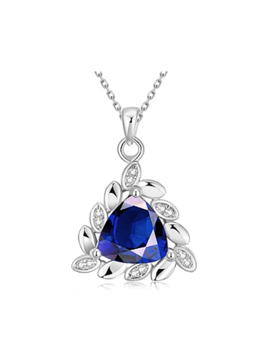 Platinum Fashion Triangle Stone Women Necklace