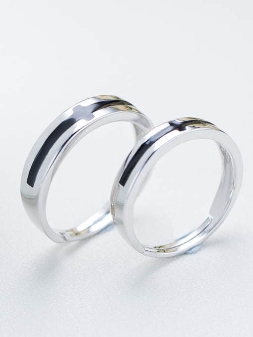 kwan S925 Silver Glue Couple Simple Ring 2