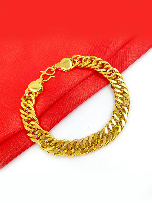 golden Luxury Men Geometric Shaped Flat Bracelet