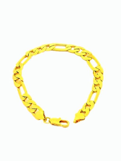 golden Unisex 24K Gold Plated Hollow Geometric Shaped Bracelet