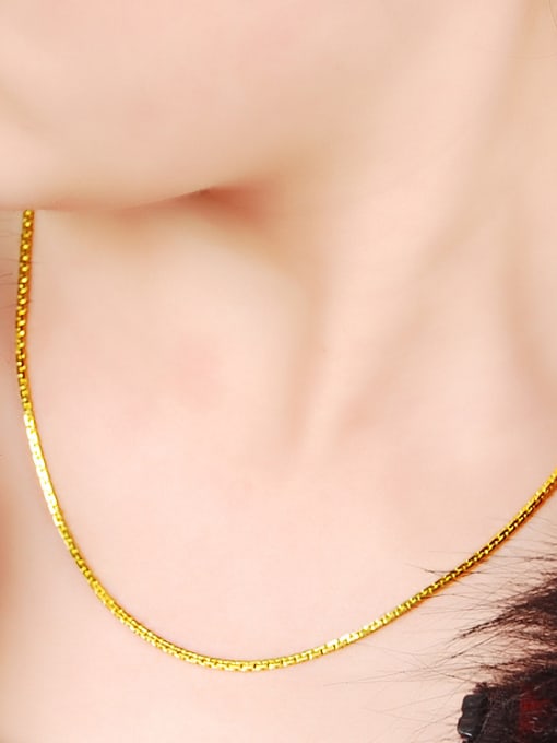 Yi Heng Da Fashion Style 24K Gold Plated Geometric Shaped Copper Necklace 1