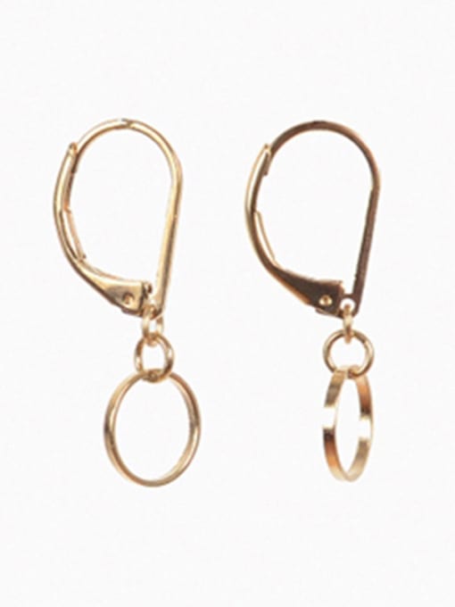 GROSE Titanium With Gold Plated Personality Round Hoop Earrings 4