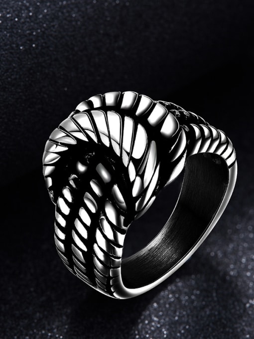 Ronaldo High Quality Knot Shaped Titanium Men Ring 1