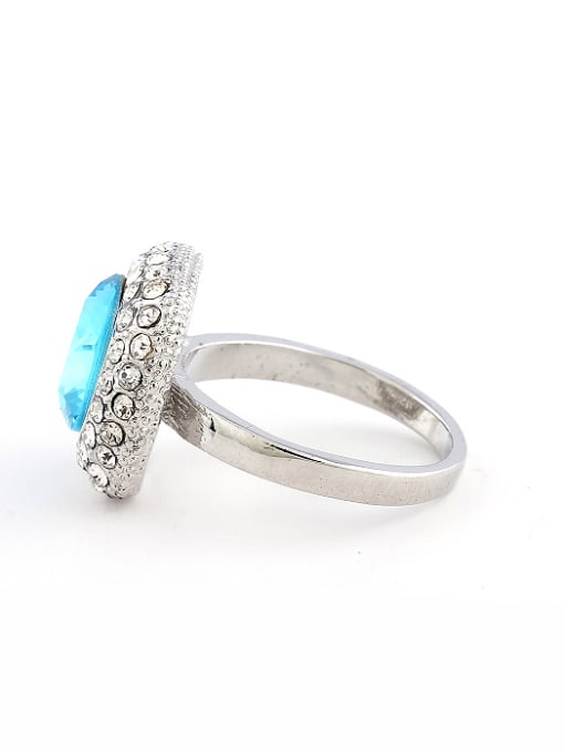 Wei Jia Fashion Blue Crystal Cubic Rhinestones Alloy Ring 3