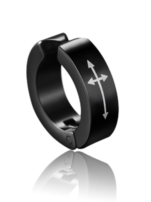 Cross C Stainless Steel With Black Gun Plated Simplistic Geometric Clip On Earrings