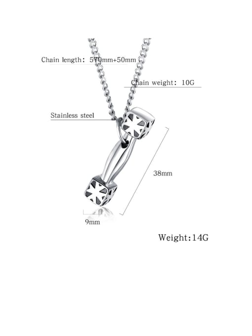 Open Sky Titanium With Smooth Punk Dumbbell Mens Pendants 4