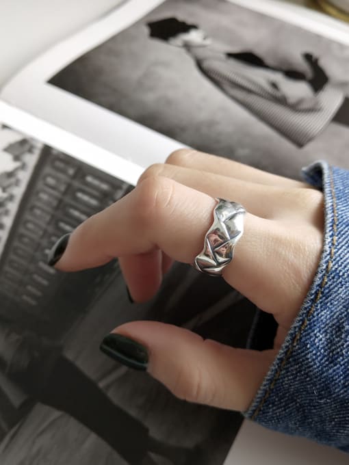 Boomer Cat 925 Sterling Silver With Antique Silver Plated Vintage Geometric Coat Of Arms Rings 1