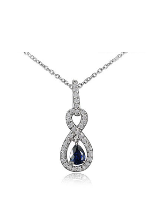 SANTIAGO Beautiful Platinum Plated Water Drop Zircon Necklace 0