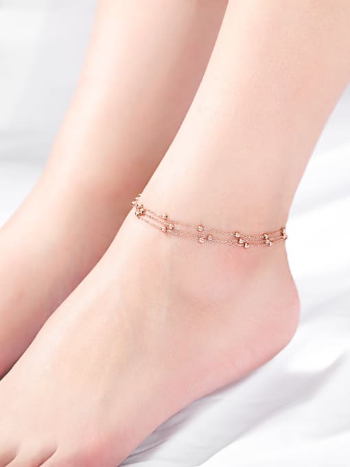 Open Sky Stainless Steel With Rose Gold Plated Personality Charm Anklets 1