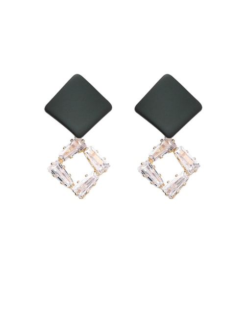 C black Alloy With Gold Plated Punk Geometric Drop Earrings