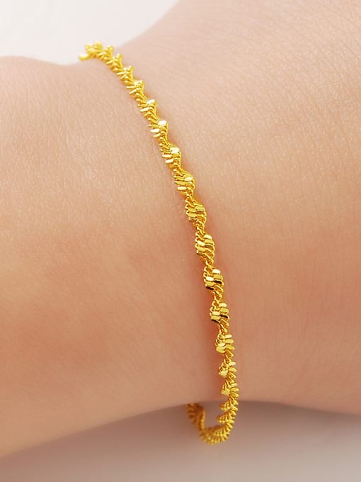 Yi Heng Da Exquisite 24K Gold Plated Wave Shaped Copper Bracelet 2