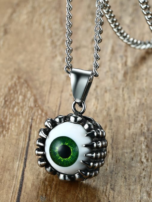 CONG Personality Gold Plated Eye Shaped Stone Titanium Pendant 1