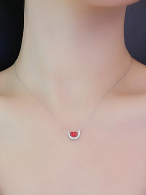 Peng Yuan Little Heart shaped Silver Necklace 1