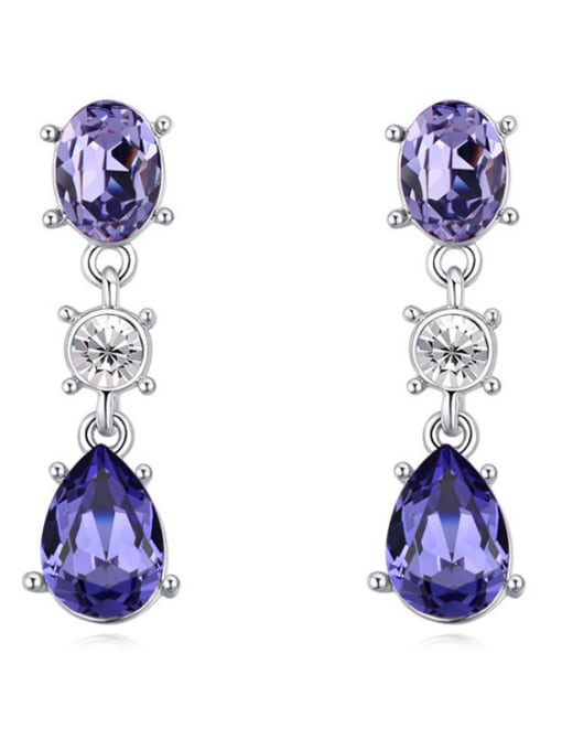 purple Fashion austrian Crystals Alloy Earrings