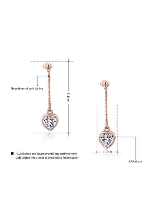 Ronaldo Alloy Rose Gold Plated Fashion AAA Zircon Heart Two Pieces Jewelry Set 2