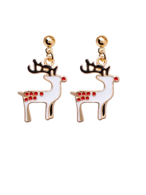 Girlhood Alloy With Rose Gold Plated Cute Santa Clausr Gift Candy Cane fashion earrings Drop Earrings 2