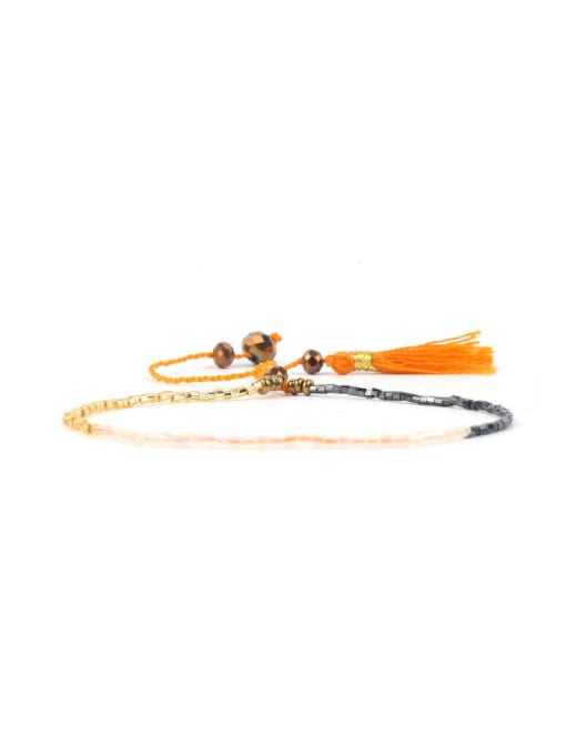 HB562-A Adjustable Bohemia Handmade Woven Tassel  Bracelet